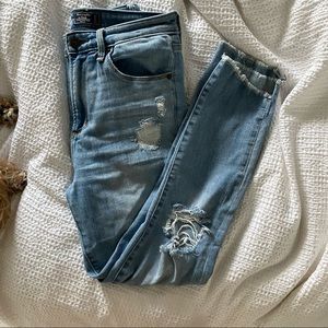 Abercrombie Ripped High Rise Skinny Jeans